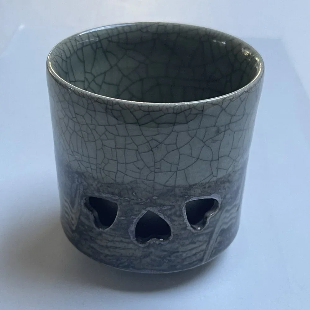 Otagiri‎ Somayake Tea Cup Double Walled Ware Crackle Hearts Replacement Vintage